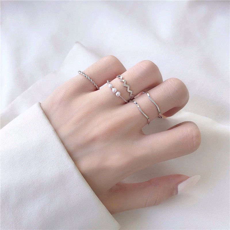 Finger Rings Stylish Japanese Korean Wavy Personalized Finger Ring Set Price in BD