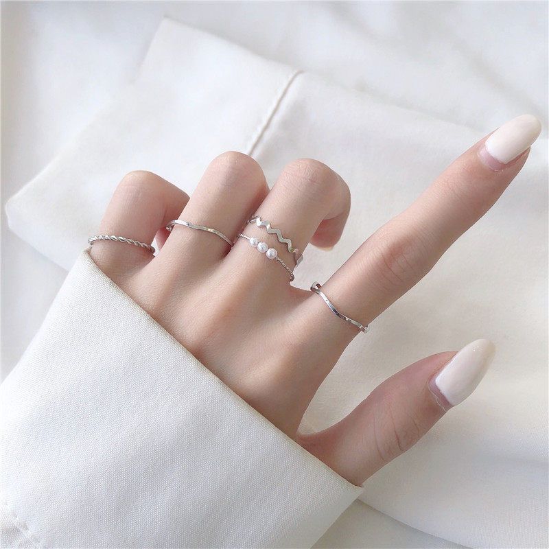 Finger Rings Stylish Japanese Korean Wavy Personalized Finger Ring Set Price in BD